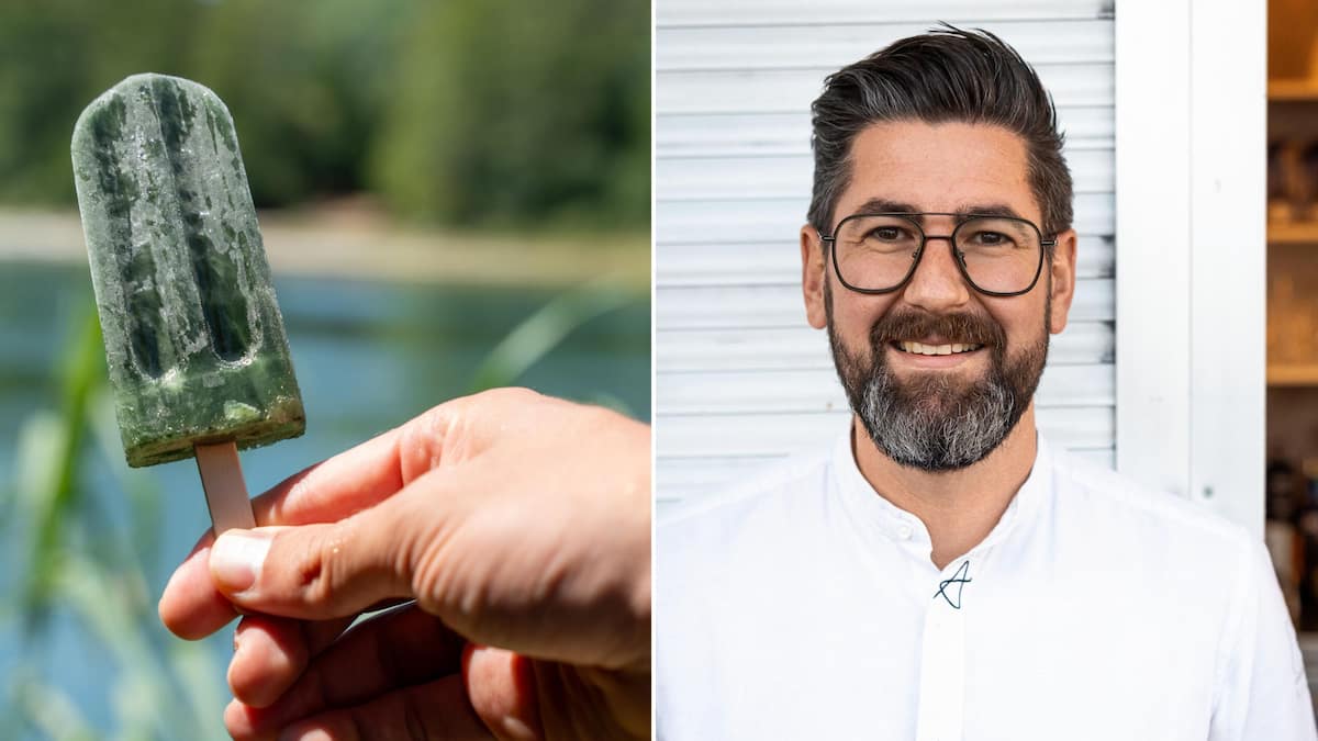 Starchef-Adrians-Glace-aus-Rheinwasser-Alge