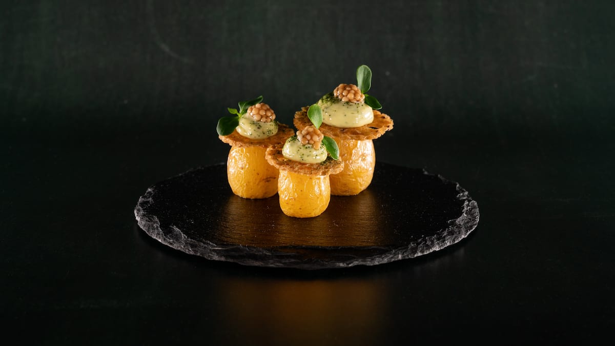 Pomme de terre confite et ail des ours