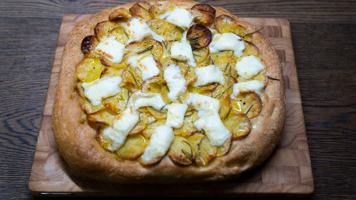 Rezept Focaccia mit Kartoffeln und Murazzano-Käse