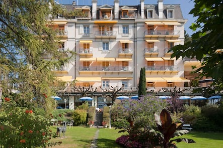 Aussenansicht Herbst Hotel Victoria Glion, 13.5.2017 © HO