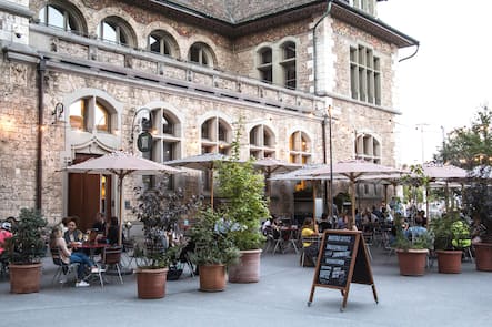 Aussenansicht des Restaurant Spitz, Zürich.