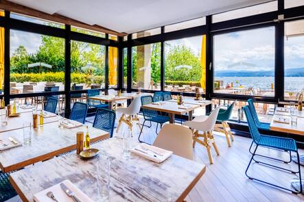 Innenansicht Das neu gestaltete Restaurant Lake Side ohne Gaeste. Lake Side Zuerich Zürich, 29.5.2017 © HO