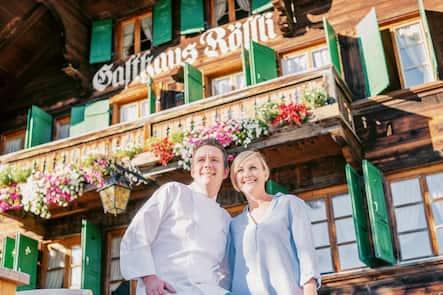 Simon Richard, Sabine Köll, Restaurant Roessli, Feutersoey, Gstaad © HO