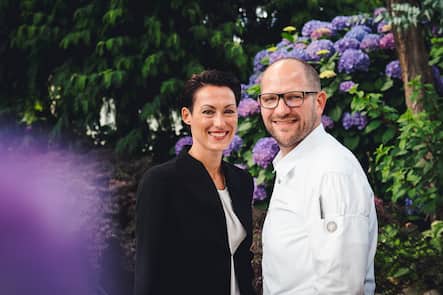 Chefkoch Rolf Fliegauf und Jenifer Fliegauf, Partnerin und Gastgeberin - Restaurant Ecco - Giardino Ascona - 19. Juni 2020 - Copyright Olivia Pulver