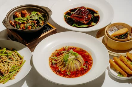 Mo Jasmine, Zürich, ZH Gerichte: Entenbrust an einer Szechuansauce, «Three Cup Chicken» sowie kurz gebratener Weisskabis, «Mo Golden Gua Bao», Shacha-Nudeln sowie «Salt & Pepper»-Fries. Mo Jasmin, Zürich, ZH