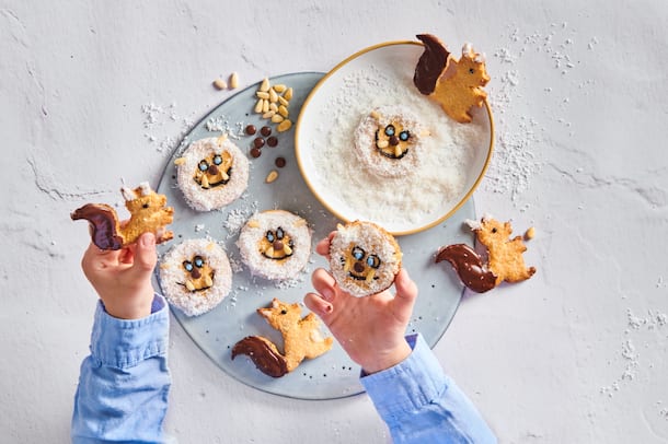 Schneemonster- und Eichhörnliguetzli Little Fooby Kochbuch Grosser Kochspass