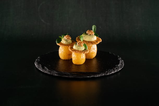 Pomme de terre confite et ail des ours Pomme de terre nouvelle Kilian Fioretto Montagnards Le Sommet Broc