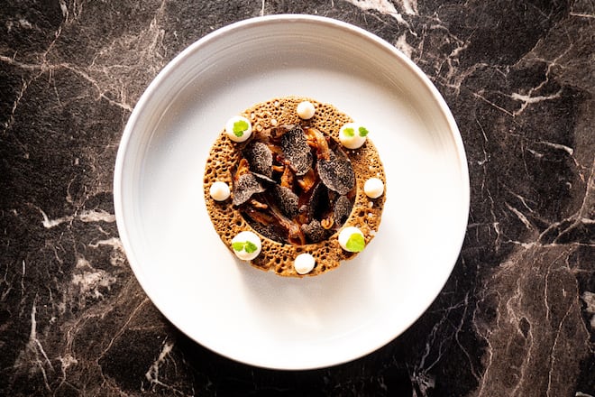 Mousseline d'héliantis, café et truffe Thomas Perez Mirador