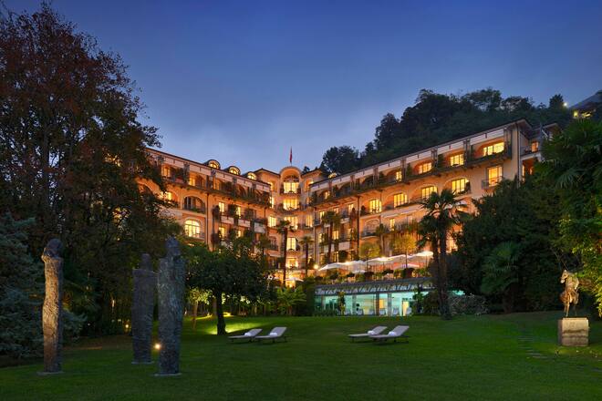 Aussenansicht Sommer/Herbst, Abend Grand Hotel Villa Castagnola Lugano, 2.3.2017 © HO