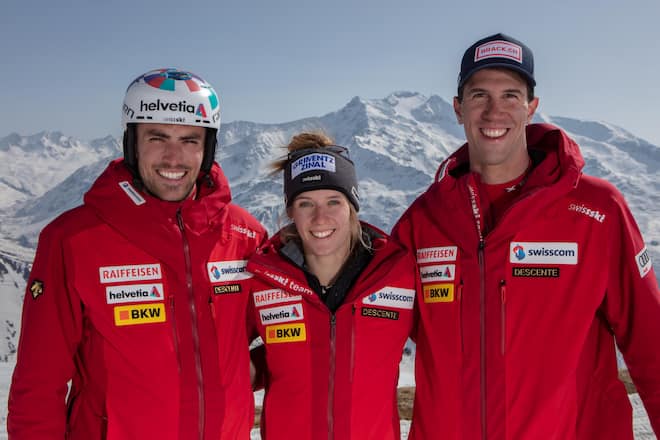 v.l. Daniel Yule, Camille Rast, Ramon Zenhäusern