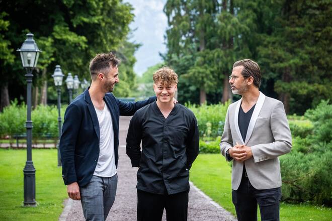 Joël Ellenberger kocht neu im Igniv 2022: Silvio Germann, Joel Ellenberger, Andreas Caminada