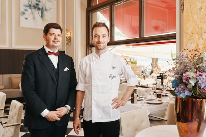 Klingler's Ristorante im Grand Hotel National Haldenstrasse 4 6006 Luzern Chef de Service: Chris da Col (l.) Chef: Valeriano Flori