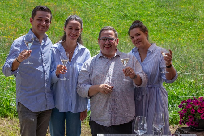 v.l. Mathieu Quetglas mit Frau?, Benoit Carcenat mit Frau?