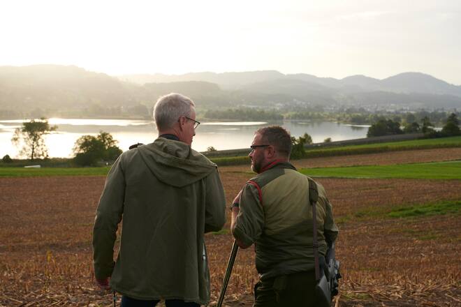 Christian Mutschler und Daniel Böniger auf Reh-Jagd