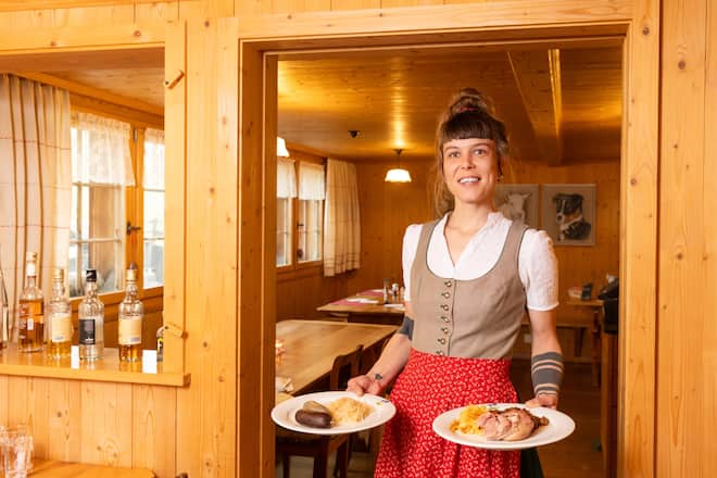 Fünf-Franken-Metzgete im Appenzeller Restaurant Blattendürren bei Urnäsch Fotografiert am 25.01.2024 Antonia Keimer