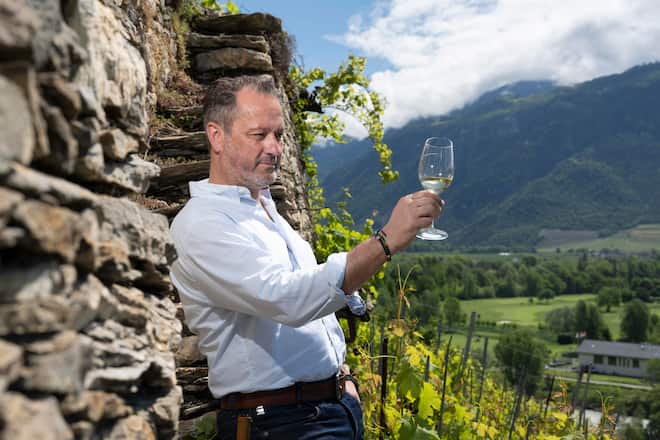 Patrice Walpen, Domaine des murs de Clavau wo der Fine Food Petite Arvine wächst