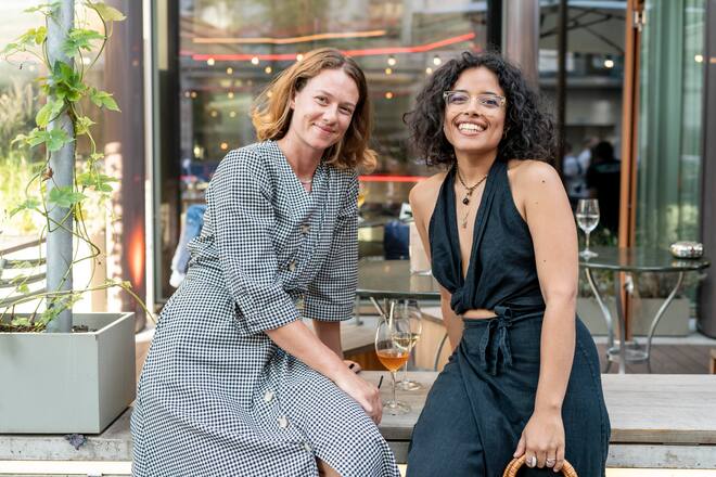 KICK-OFF PARTY, Züri isst und Just eat, im Studio Zürich, Nikita Glasnovic (l) und Nikol Morillo