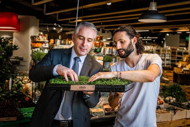 UMAMI im Jelmoli 2021: Thierry Bromberger, Denis Weinberg Jelmoli, Food Market, Umami, Greens, Umamigos Green Act © Thomas Buchwalder