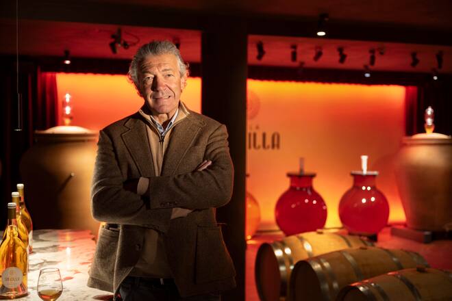 Gérard Betrrand im Villa Soleilla Orange Wine Keller: Wir haben den Orange Wein revolutioniert