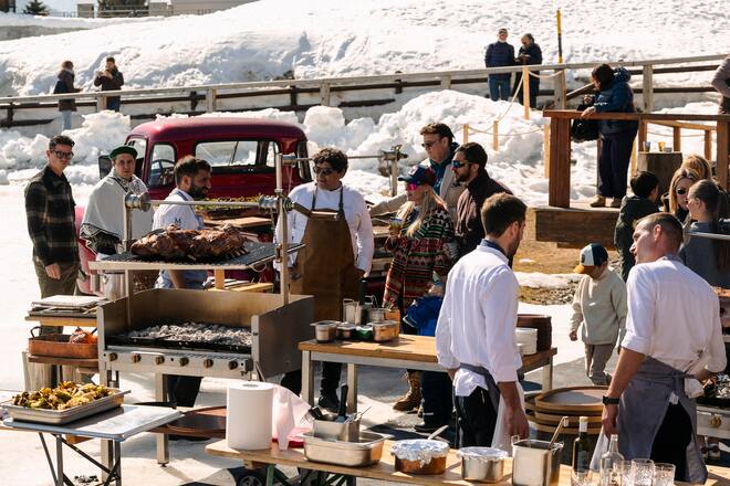 Kulm Hotel St. Moritz, Country Club, Azado Grill am Asado-Event mit Mauro Colagreco