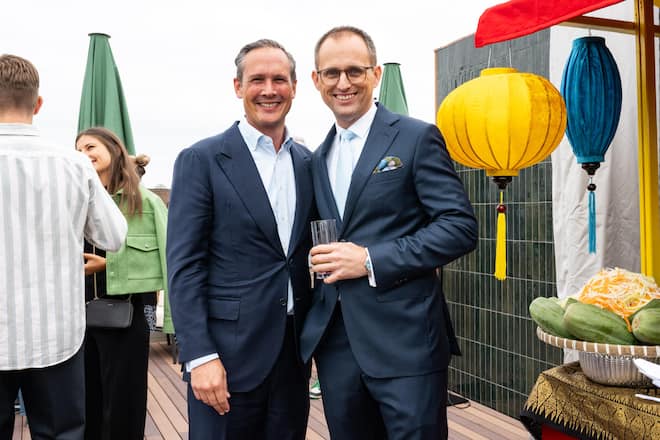 Der Entscheider: Leo Maissen, CEO der «Tschuggen Collection», zusammen mit Marco Zanolari («The Living Circle»).