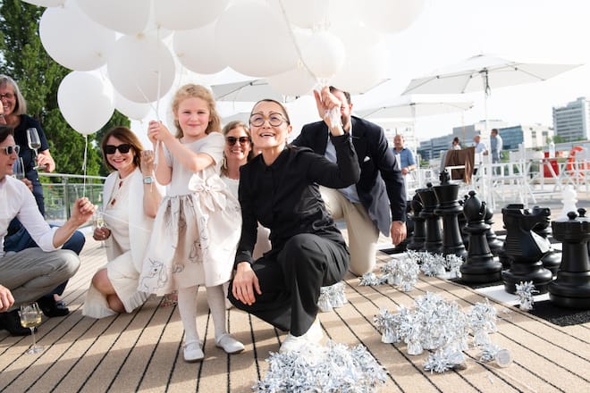 Die Schiffstaufe der Excellence Crown der Familie Twerenbold, 2. Mai 2025, im Rheinhafen Basel, Leyla Twerenbold und Tanja Grandits