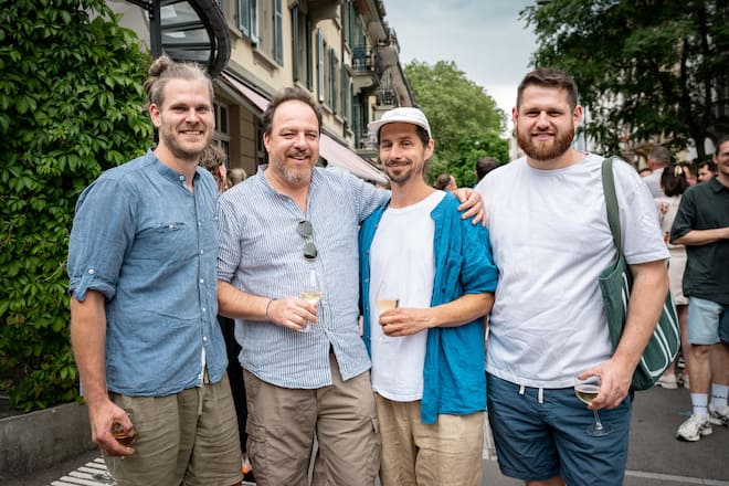Berner Szene (v.l.): Florian Stalder "Lehmanns", Sascha Pauli "Trallala", Stefan Hirsig "Viktor", Mathis "Bänz" Gartenmann "Lehmanns"
