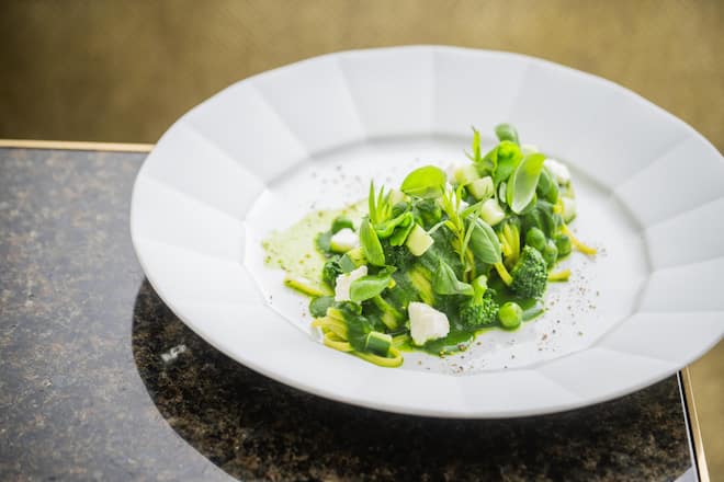 Jürgens-Gericht für die Brasserie: «Green Pasta», Tagliolini, Kräuter, Jalapeños, Feta, Brokkoli, Erbsen.