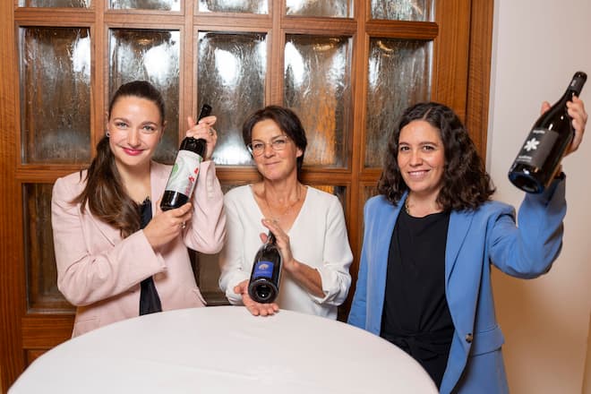 Ladys only galt auch für die Winzerinnen. V.l. Madlaina Erni (Misox), Irene Grünenfelder (Jenins), Mathilde Hug Pédeutour (Malans).
