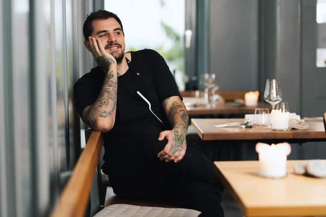 Restaurant Maihöfli Luzern - Küchenchef Oscar de Matos und Partnerin bzw. Gastgeberin Nadine Baumgartner - November 2021 - Copyright Olivia Pulver