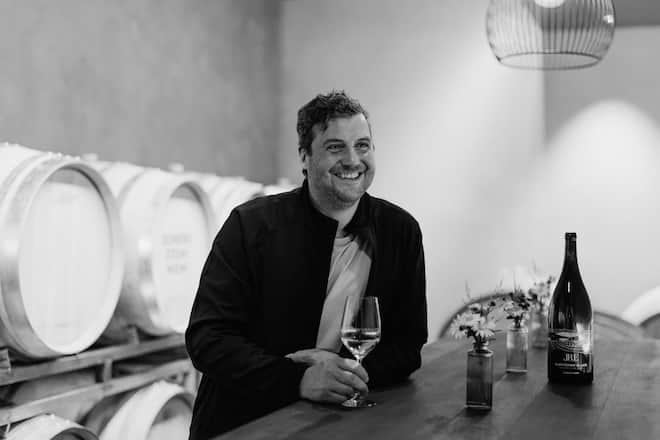 Daniel Lehmann, Etikettentaufe des JRE-Sauvignon Blanc im Weingut Krebs & Steiner, Weingut Krebs & Steiner, Untergasse 22, 2514 Ligerz, 5. Mai 2025, Copyright Roy Matter