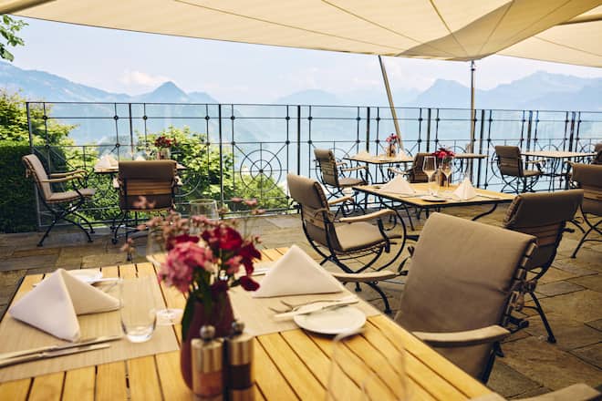 Terrasse mit Aussicht Villa Honegg