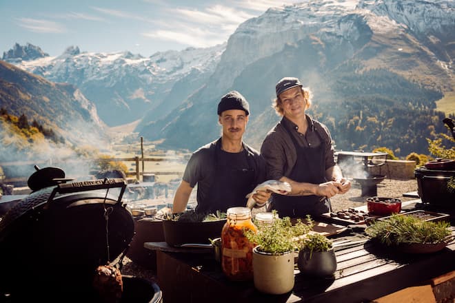 Green Egg: Alpines Freestyle-BBQ in Engelberg 08.10.2025, Engelberg OW, Villa Hundert, (photo by Remy Steiner for Gault Millau)