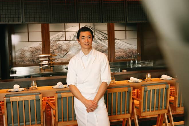 Chef Yutakas Lieblingsgericht? Birchermüesli! 30.09.2025, Luzern, Minamo, Yutaka Kobayashi (photo by Remy Steiner for Gault Millau)