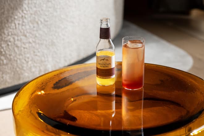 28.04.2026, Gonten AI, Appenzeller Huus, Haus Quell, Drink; Aroniasaft mit Apfel, Honig, Essig und Mountain Bitters (photo by Rémy Steiner for Gault Millau)