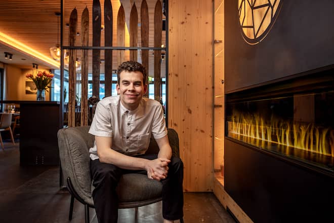 Hotel Fiescherblick. Aurélien Mettler. Aufgenommen im Januar 2024 ©David Birri