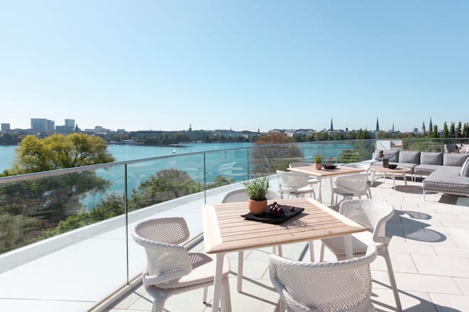 Dachterrasse Hotel The Fontenay, Hamburg, DE