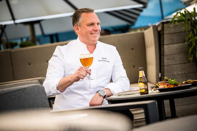 Mike Wehle, Genuss Interview Grimbergen Bier, Bürgenstock Resort, NW