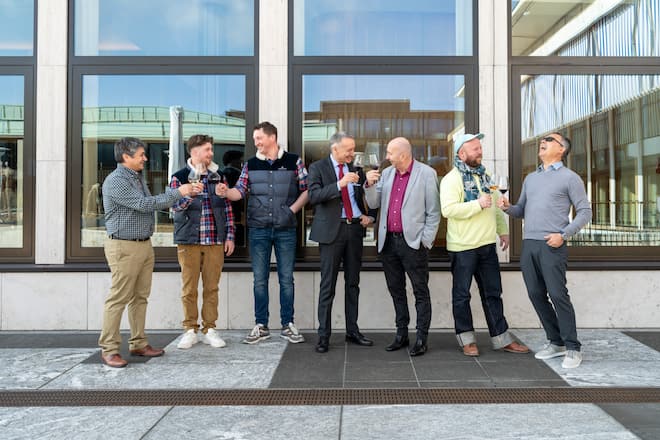 Matter of Taste, im convention center, Zürich, Rodrigo Banto (l), Tom Mächler, Johannes Lampert, Nicola Fiorenza, Jean-René Germanier, Tom Litwan, Gilles Besse