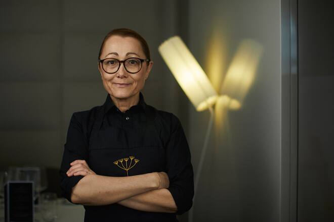 Tanja Grandits. 60 Jahre Marmite im "Stucki" von Tanja Grandits, Basel, 11.04.2019, Foto Lucia Hunziker