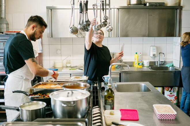 Produktionsküche des Take-Away Famiglia Tremonte