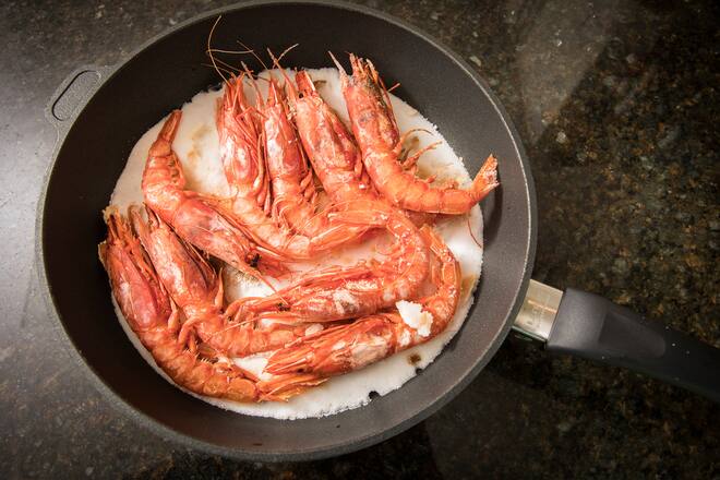 Gamberi Rossi auf Salz