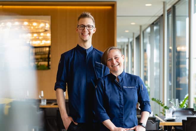 Repas, Biel, Corentin Rérat (Küchenchef), Sabine Nussbaumer (Chef de Service)