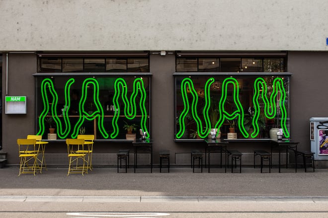 Die neue Nam Soup Bar an der gastronomisch starken Güterstrasse im Gundeli. 02.05.2023. Nam Soup Bar. Sydney Karolewski