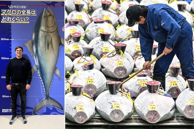 Luca Bianchi auf dem Fischmarkt in Tokio