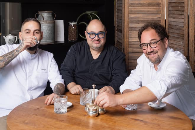 Trattoria FreilagerKüchenchef Antonio Colaianni , Marco Però und AlessioFotografiert am 21.09.2024