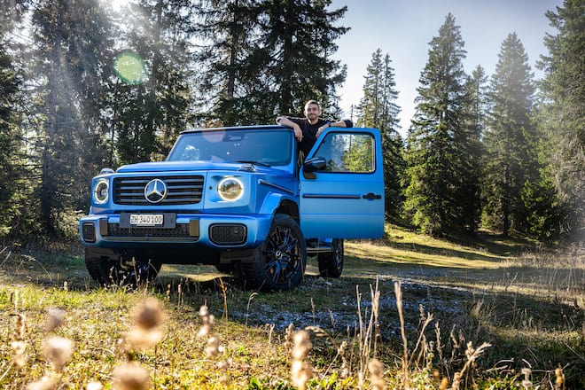 Reportage Mercedes / Guy Ravet on Tour - Guy Ravet mit G 580 - GKlasse full Elektro