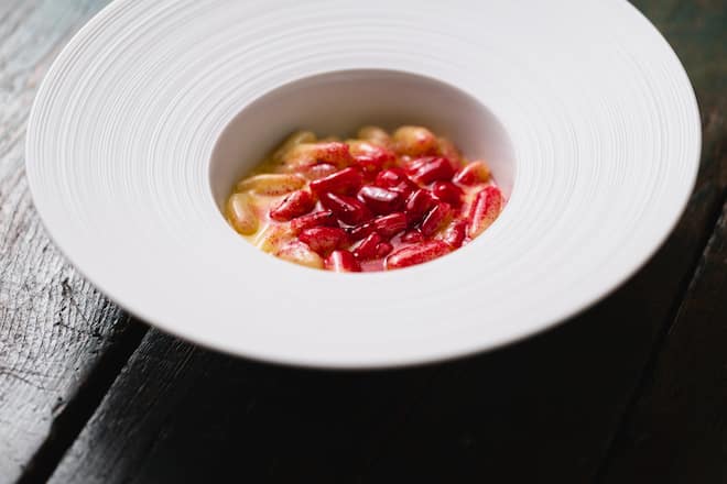 Mercedes-Benz, Federico Palladino, Cavatelli, Gotthard-Butter, schwarze Zitrone, Rande