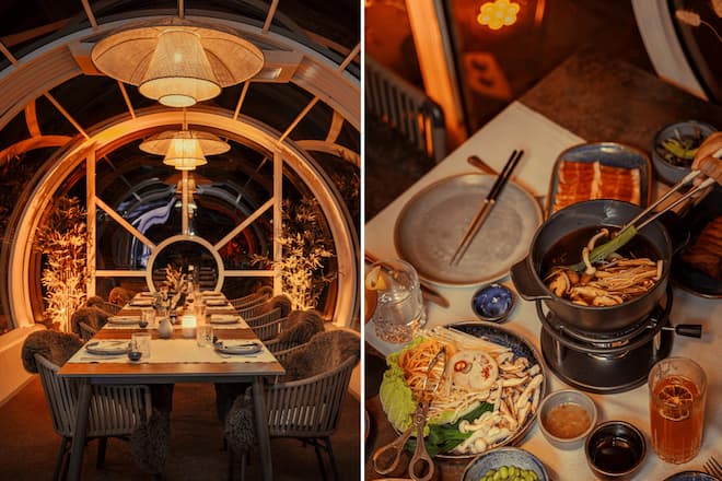 Shabu Shabu & Fondue im Bergwelt-Glastunnel Shabu Shabu Pop Up in der Bergwelt Grindelwald