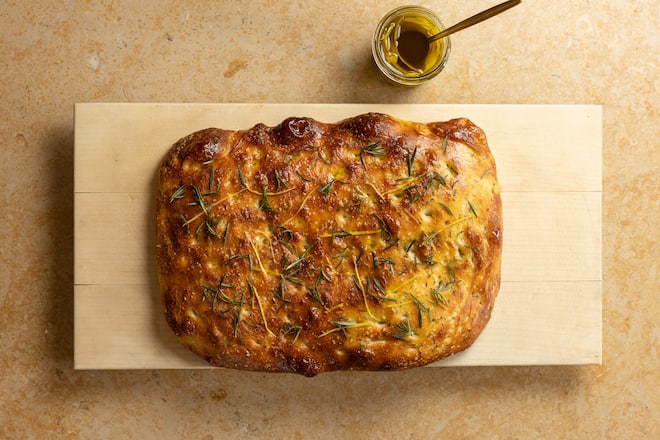 Tanja Grandits, Fontclara Olivenöl, Kartoffel-Rosmarin-Focaccia mit Zitronenöl